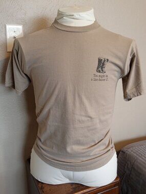 Funny Dance Shirt "You might be a line dancer IF..." Men's (L) Army Green Tshirt